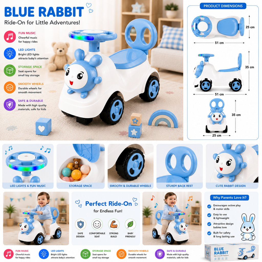 Ride-On Vehicle Baby/Kids Ride on Toys - Push Car for Children Suitable for Boys & Girls 1-3 Years
