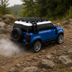 Remote Control SUV Car 1:16 Scale Model with Opening Doors & Hood, LED Lights, Roof Rack, Realistic Green & White Design, Off-Road RC Toy for Kids & Adults