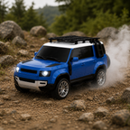 Remote Control SUV Car 1:16 Scale Model with Opening Doors & Hood, LED Lights, Roof Rack, Realistic Green & White Design, Off-Road RC Toy for Kids & Adults