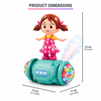 360 Degree Rotating Musical Dancing Girl 5D Light & Sound Toy with Bump & Go Action Toy for Kids.