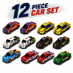 12 Pcs Mini Push Back Racing Cars Set for Kids, Colorful Pickup Toy Cars