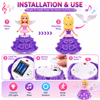 Dancing Angel Princess Doll with LED Lights, Music, 360° Rotation & Bump-and-Go Movement