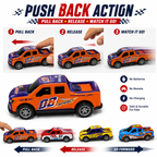 12 Pcs Mini Push Back Racing Cars Set for Kids, Colorful Pickup Toy Cars
