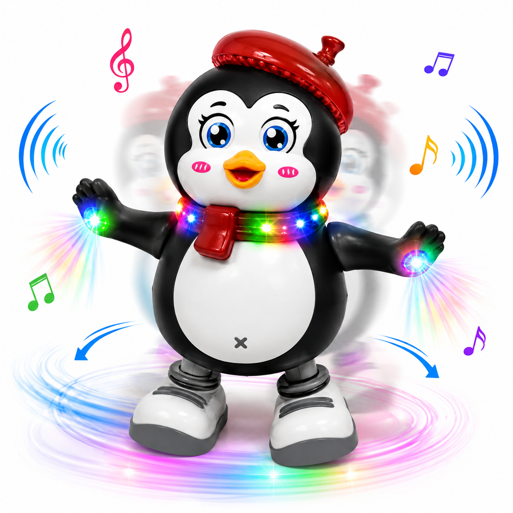 Dancing Penguin Toy with Music & Colorful LED Lights | Battery Operated Walking Duck for Kids & Toddlers (Copy)