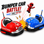 Kids 2 Player RC Bumper Car Battle Game with Driver Pop-Out Action, 2.4GHz Remote Control, Rechargeable Toy Cars for Boys & Girls