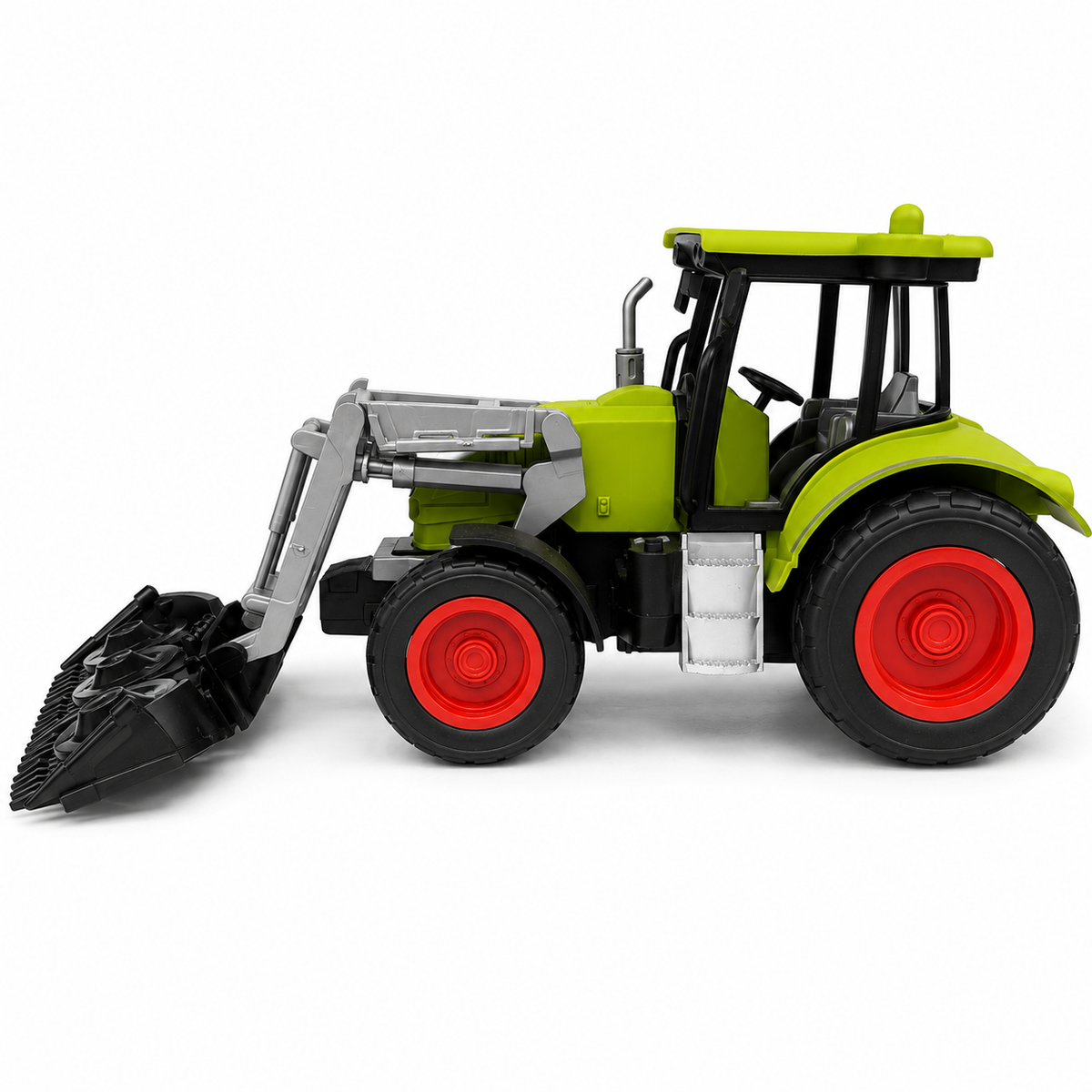 RC Farm Tractor Toy with Remote Control, 4-Way Movement & Manual Front Attachment, Rechargeable 4×AAA Battery Included, Kids Toy