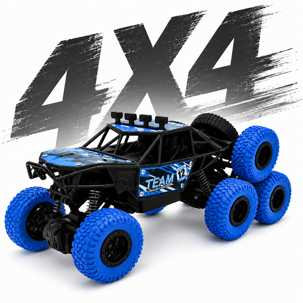 6 Wheel RC Rock Climbing Car with Real Mist Spray, Type-C Fast Charging & LED Lights | 2.4GHz Remote Control Off-Road Crawler for Kids