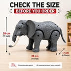 Walking Elephant Toy for Kids with Moving Trunk & Elephant Sound, Realistic Battery Operated Animal Toy for Boys & Girls