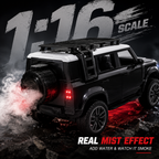 RC Spray SUV Car with Real Mist Effect, App & Remote Control, USB Type-C Rechargeable, LED Lights, Openable Doors & Roof Rack Toy for Kids