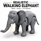 Walking Elephant Toy for Kids with Moving Trunk & Elephant Sound, Realistic Battery Operated Animal Toy for Boys & Girls