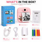 Kids Instant Print Camera, DIY Thermal Printing Digital Camera with 2.4" Screen, USB Rechargeable, Photo & Video Camera, Coloring Markers & Print Paper Included, Birthday Gift for Boys & Girls 3-12 Years