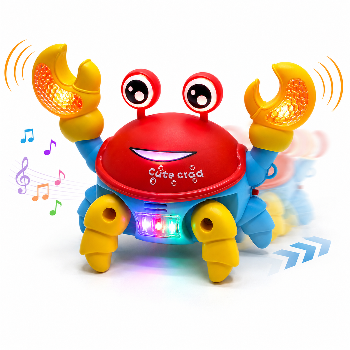 Dancing Crab Toy for Kids with Colorful LED Lights, Music & Sound, Moving Action & Blinking Claws, Fun Interactive Musical Toy for Boys & Girls