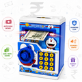 Doraemon Kids ATM Money Bank with Password Lock | Auto Cash Deposit, Coin Saving, Electronic Piggy Bank with Sound & Lights for Boys & Girls