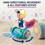 360 Degree Rotating Musical Dancing Boy 5D Light & Sound Toy with Bump & Go Action Toy for Kids.