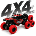 6 Wheel RC Rock Climbing Car with Real Mist Spray, Type-C Fast Charging & LED Lights | 2.4GHz Remote Control Off-Road Crawler for Kids