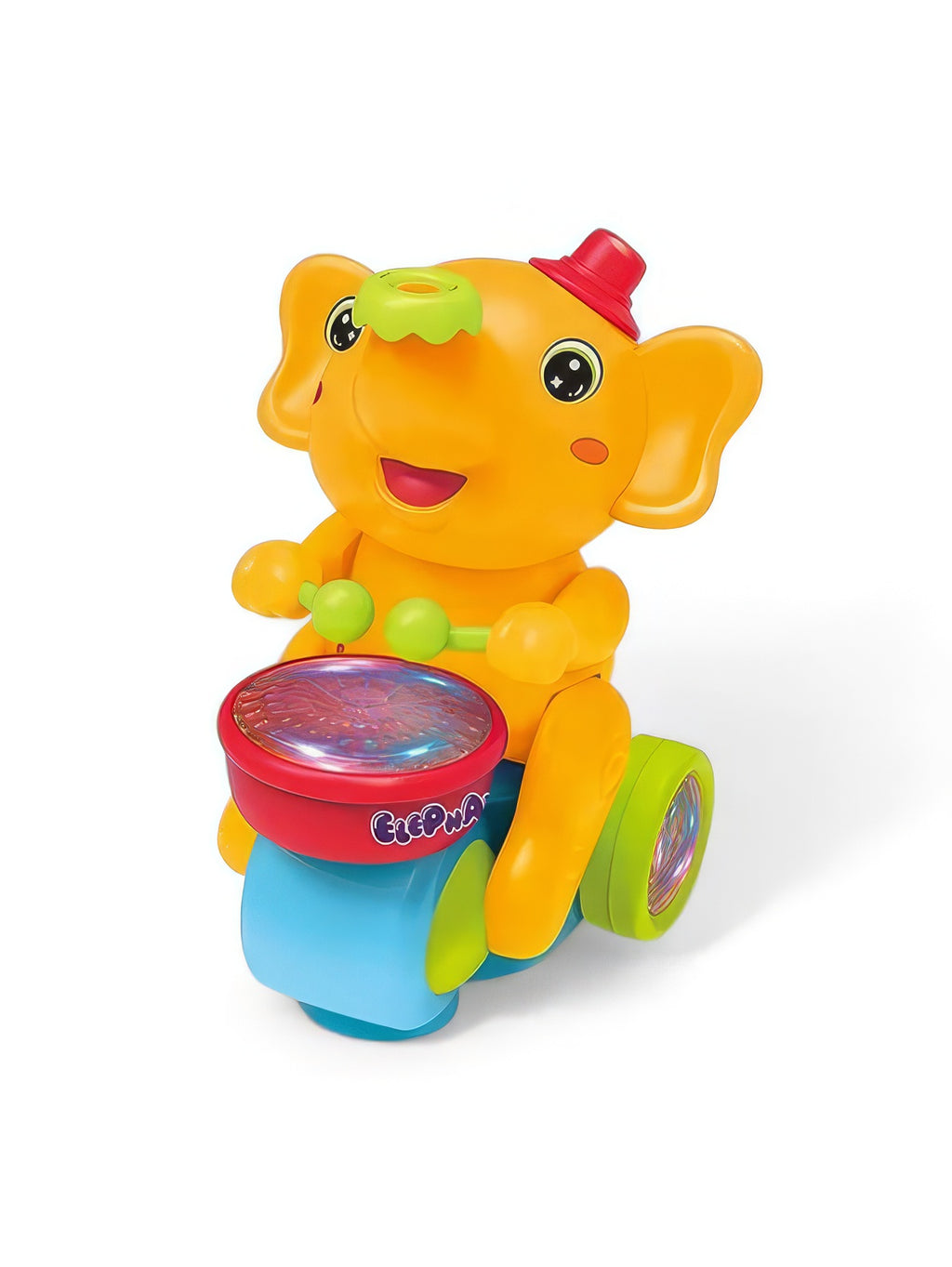 Elephant Drummer Toy with Music, Flashing Light & Ball Air Blowing Action, Drum Beating Fun Toy for Kids Boys & Girls