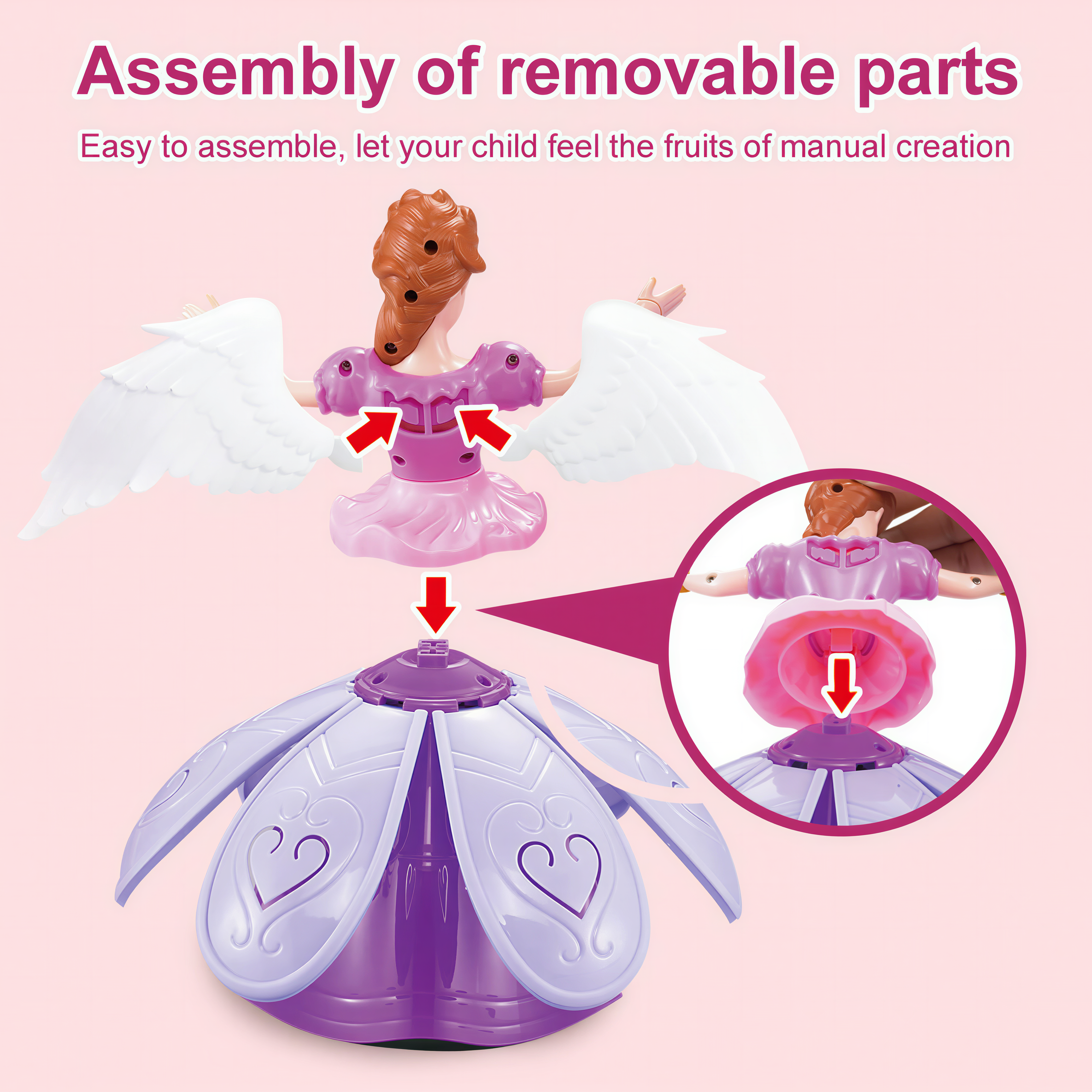 Angel Girl Musical Dancing Rotating Toy with Attractive Multi Color Flashing Lights for Kids