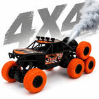 6 Wheel RC Rock Climbing Car with Real Mist Spray, Type-C Fast Charging & LED Lights | 2.4GHz Remote Control Off-Road Crawler for Kids